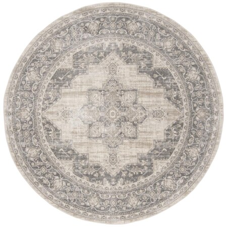Safavieh 12 x 12 ft. Brentwood Power Loomed Round Area Rug; Cream & Grey BNT865B-12R